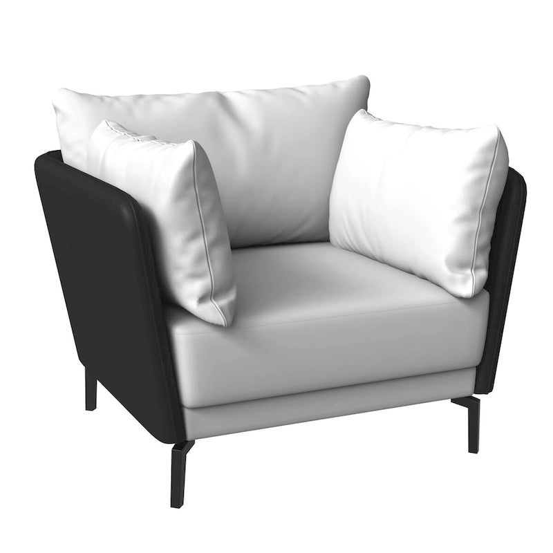 Luxify Modern Single-Seater Sofa in Upholstered PU Leather with Metal Legs for Living Room Accent Chair
