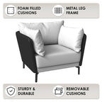 Luxify Modern Single-Seater Sofa in Upholstered PU Leather with Metal Legs for Living Room Accent Chair