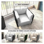 Luxify Modern Single-Seater Sofa in Upholstered PU Leather with Metal Legs for Living Room Accent Chair