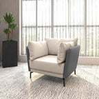 Luxify Modern Single-Seater Sofa in Upholstered PU Leather with Metal Legs for Living Room Accent Chair