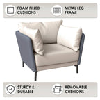 Luxify Modern Single-Seater Sofa in Upholstered PU Leather with Metal Legs for Living Room Accent Chair