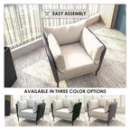 Luxify Modern Single-Seater Sofa in Upholstered PU Leather with Metal Legs for Living Room Accent Chair