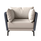 Luxify Modern Single-Seater Sofa in Upholstered PU Leather with Metal Legs for Living Room Accent Chair