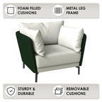 Luxify Modern Single-Seater Sofa in Upholstered PU Leather with Metal Legs for Living Room Accent Chair