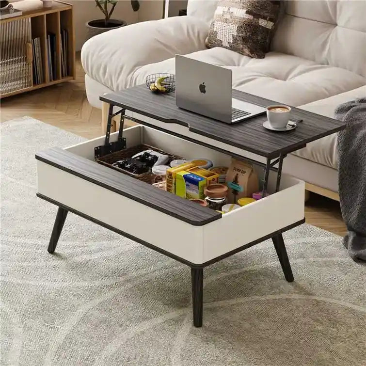 Elevatelux Rectangle Lift Top Square Coffee Table With Storage 37 x 23.5
