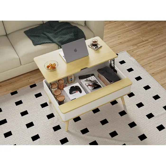 Elevatelux Rectangle Lift Top Square Coffee Table With Storage 37 x 23.5