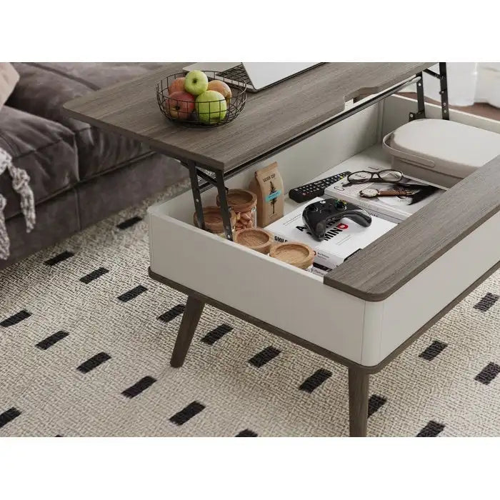 Elevatelux Rectangle Lift Top Square Coffee Table With Storage 37 x 23.5