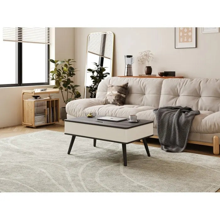 Elevatelux Rectangle Lift Top Square Coffee Table With Storage 37 x 23.5