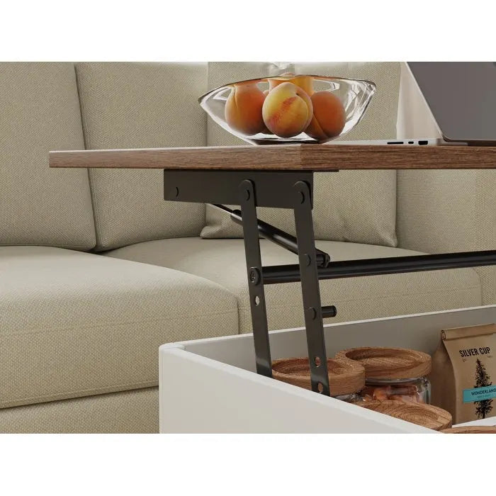 Elevatelux Rectangle Lift Top Square Coffee Table With Storage 37 x 23.5