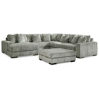 Signature Design by Ashley Lindyn Fog 5-Piece Sectional with Ottoman - 133 W x 133 D x 38 H