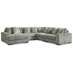 Signature Design by Ashley Lindyn Fog 5-Piece Sectional with Ottoman - 133 W x 133 D x 38 H
