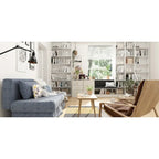 White Entryway Shoe Storage Bench with Black Cushion and Drawers