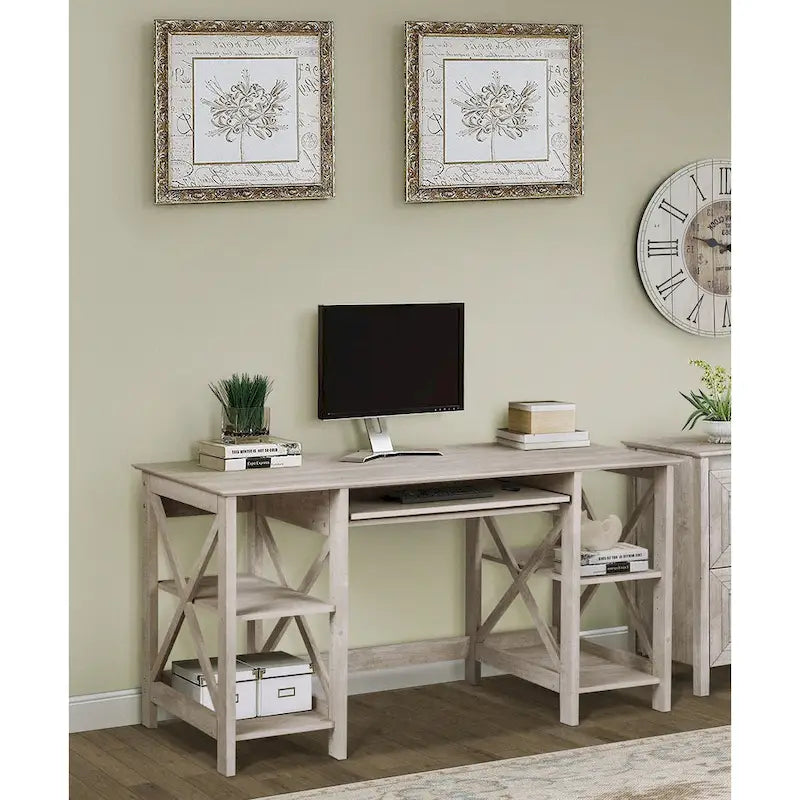 Saint Birch Honduras 58 Transitional Open Shelves Writing Desk