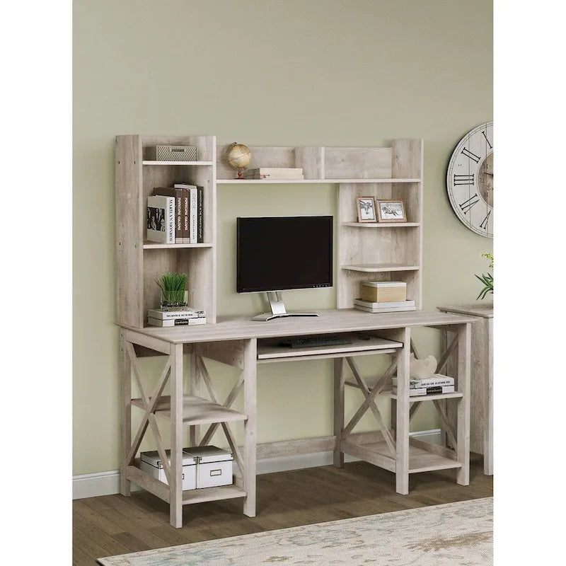 Saint Birch Honduras 58 Transitional Open Shelves Writing Desk
