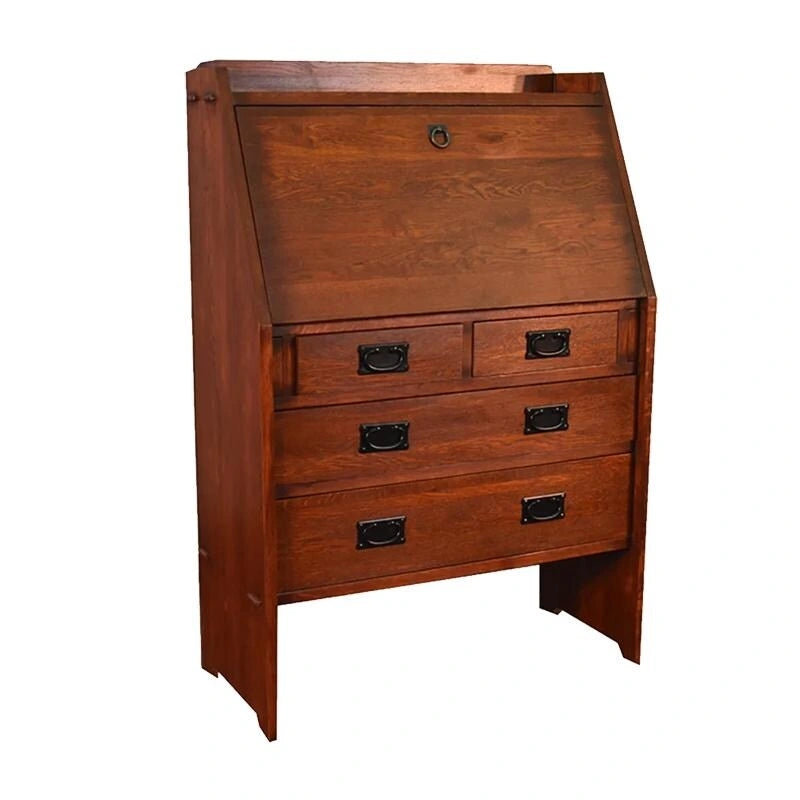Arts And Crafts Mission Solid Oak Secretary Desk