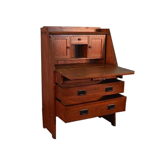 Arts And Crafts Mission Solid Oak Secretary Desk