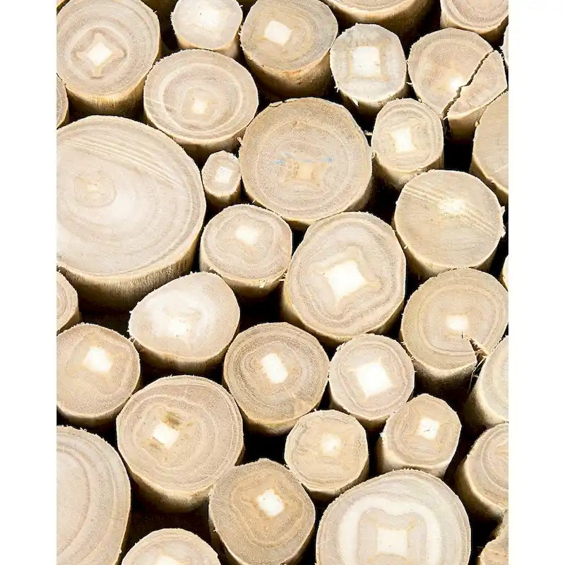 Round Natural Brown Solid Teak Wood Branch Bundle Coffee Table by East at Main