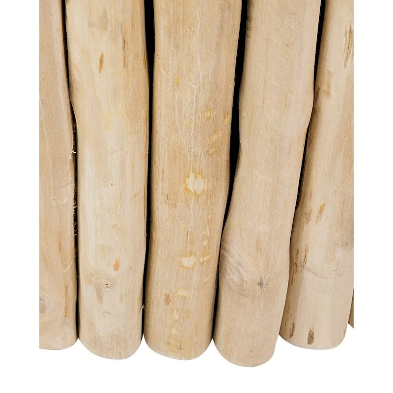 Round Natural Brown Solid Teak Wood Branch Bundle Coffee Table by East at Main