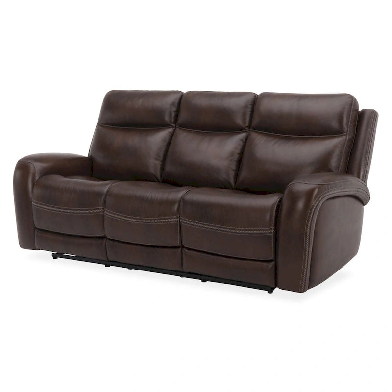 Blair Leather Dual Power Reclining Sofa - Cognac