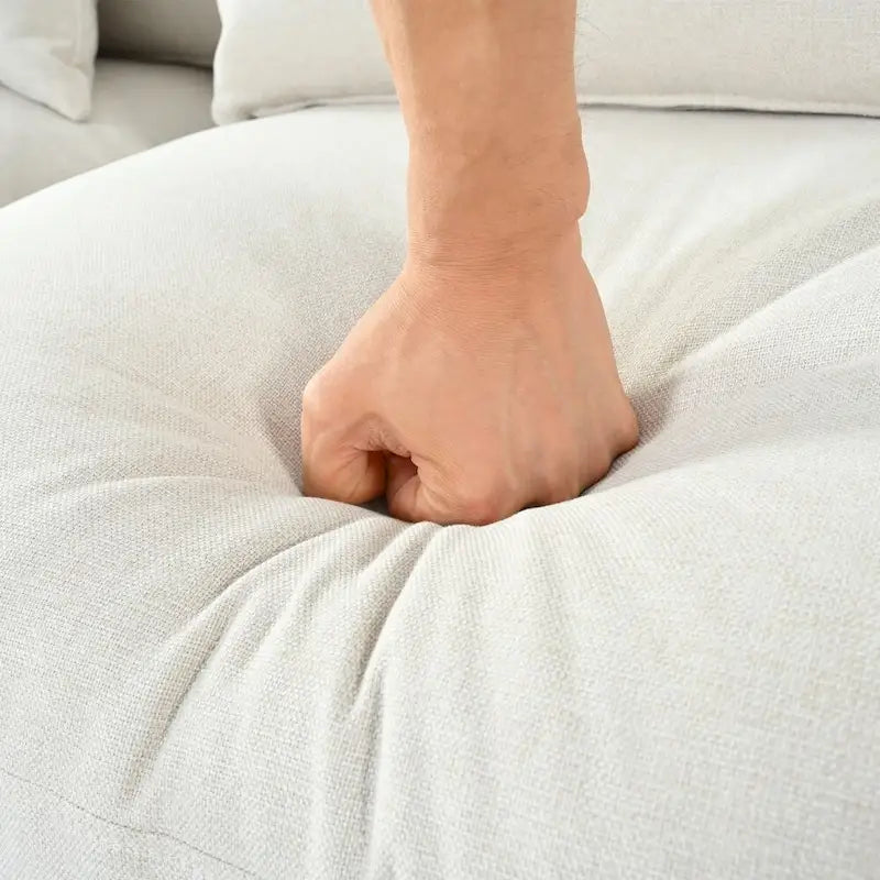 L-shaped Modular Sectional Sofa with Removable Back Cushions and Storage Space