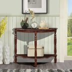 Retro Half-Moon Console Table with Open Shelf