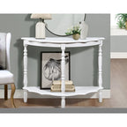 Retro Half-Moon Console Table with Open Shelf