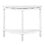 Retro Half-Moon Console Table with Open Shelf