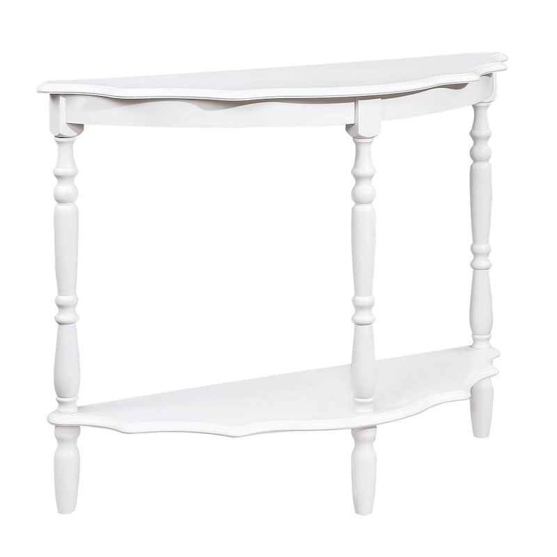 Retro Half-Moon Console Table with Open Shelf