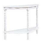 Retro Half-Moon Console Table with Open Shelf
