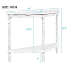 Retro Half-Moon Console Table with Open Shelf