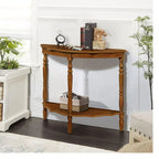 Retro Half-Moon Console Table with Open Shelf