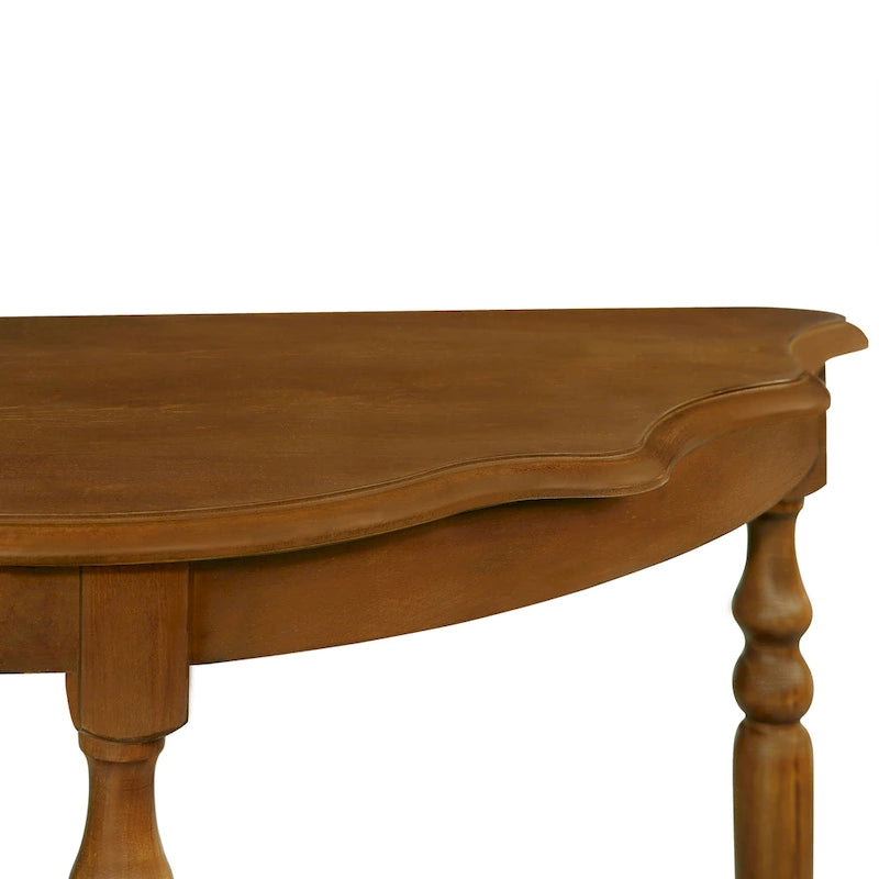 Retro Half-Moon Console Table with Open Shelf