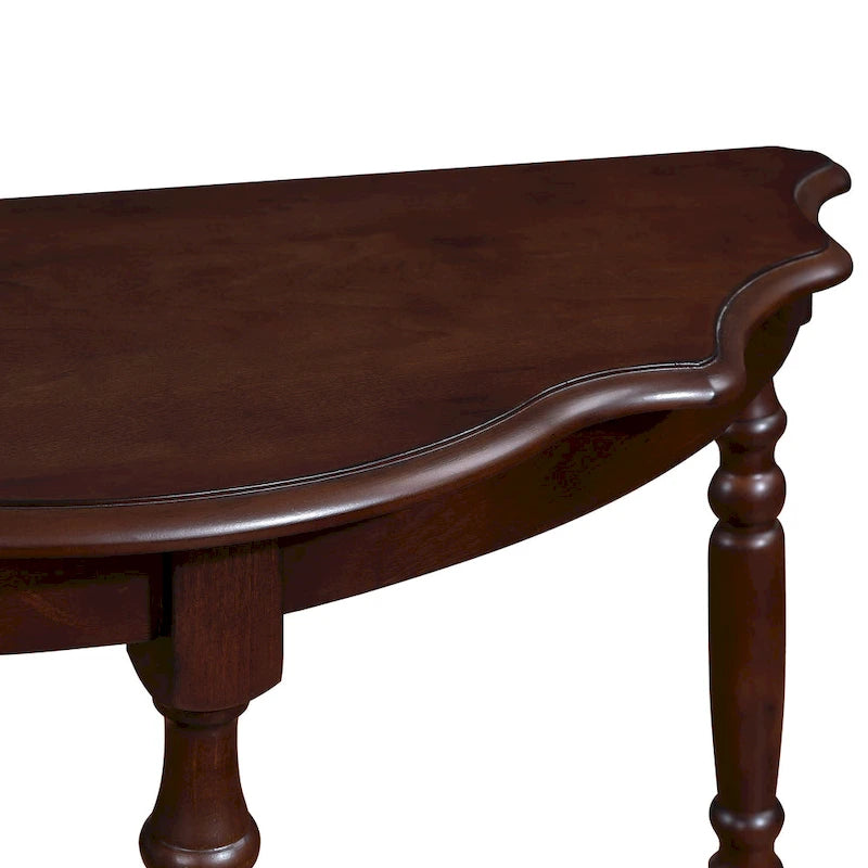 Retro Half-Moon Console Table with Open Shelf