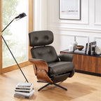 Art Leon Swivel Top Grain Leather Power Recliner Chair