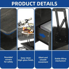 Moasis Modern Glossy Coffee Table with Drawers & LED Lights for Living Room