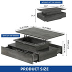 Moasis Modern Glossy Coffee Table with Drawers & LED Lights for Living Room