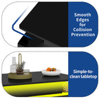 Moasis Modern Glossy Coffee Table with Drawers & LED Lights for Living Room