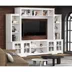 Large Wall Unit Entertainment Center with Storage, Living Room Tall Bookshelf, 65.7 Wide