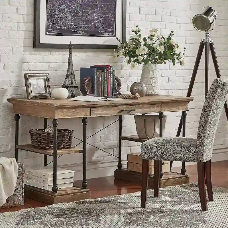 Barnstone Cornice 1-drawer Storage Writing Desk by iNSPIRE Q Artisan