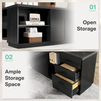 78.7-Inch L-Shaped Executive Desk Computer Desk with File Cabinet