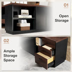 78.7-Inch L-Shaped Executive Desk Computer Desk with File Cabinet