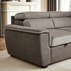 L Shaped Sectional Sofa with Pull Out Bed and Storage Compartment