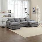 U-shaped reversible chenille comfortable fabric combination sofa