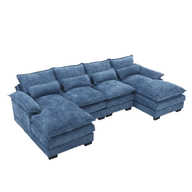 U-shaped reversible chenille comfortable fabric combination sofa