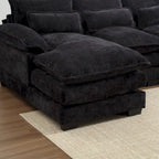 U-shaped reversible chenille comfortable fabric combination sofa