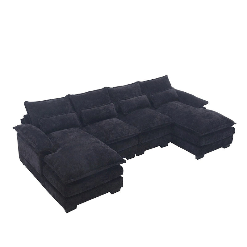 U-shaped reversible chenille comfortable fabric combination sofa