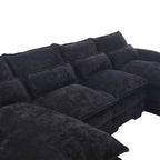 U-shaped reversible chenille comfortable fabric combination sofa