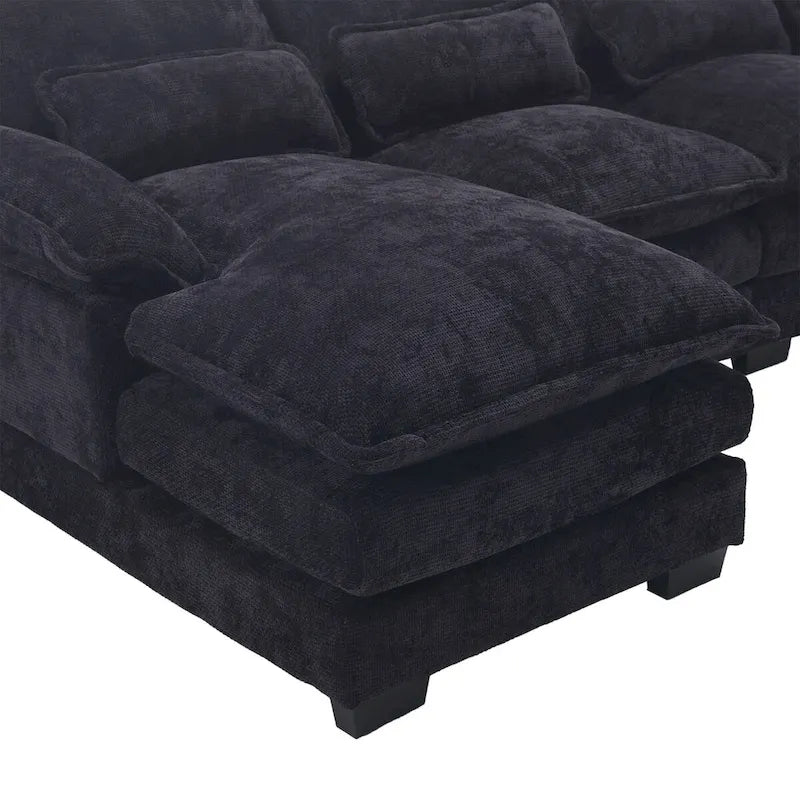 U-shaped reversible chenille comfortable fabric combination sofa