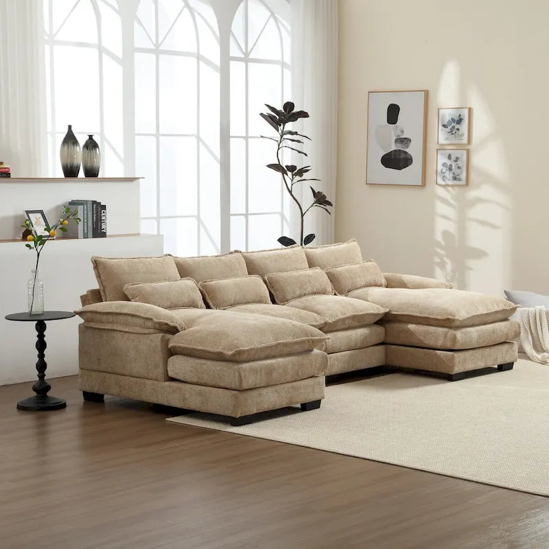 U-shaped reversible chenille comfortable fabric combination sofa
