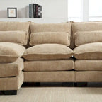 U-shaped reversible chenille comfortable fabric combination sofa
